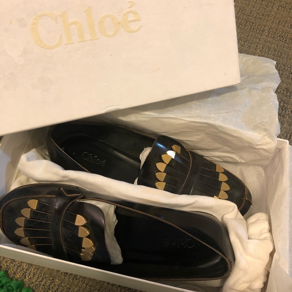Chloé Black Harvard Loafers Flats